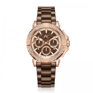 Alexandre Christie AC 9205 Brown Rosegold Diamond Ring Lady BFBROBODR